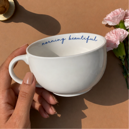 Personalized - Classic White Cappuccino Cup | Cappuccino Mug Rim Print