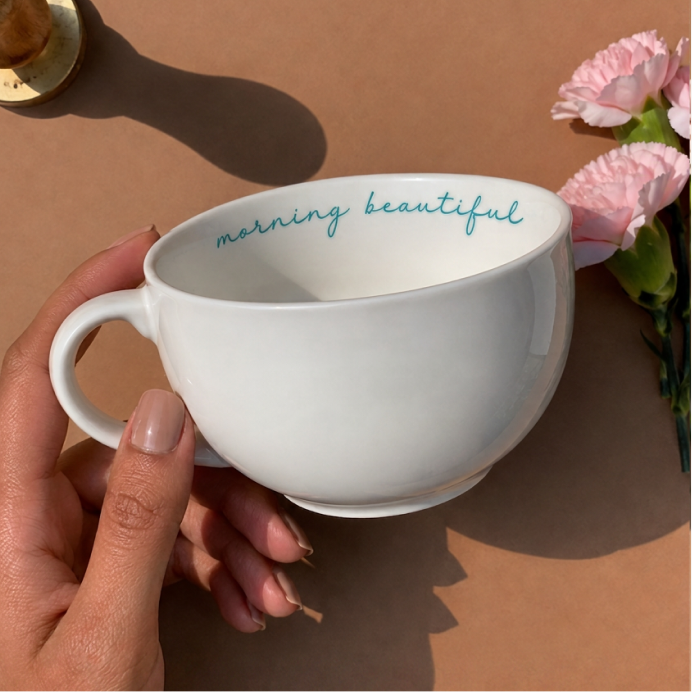 Personalized - Classic White Cappuccino Cup | Cappuccino Mug Rim Print