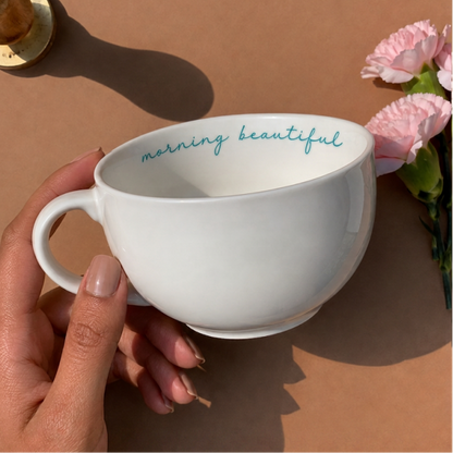 Personalized - Classic White Cappuccino Cup | Cappuccino Mug Rim Print