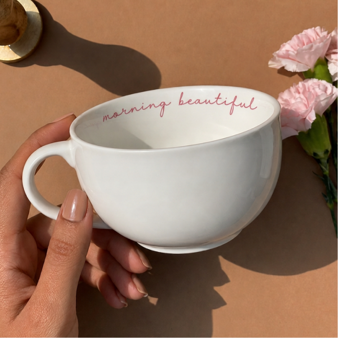 Personalized - Classic White Cappuccino Cup | Cappuccino Mug Rim Print