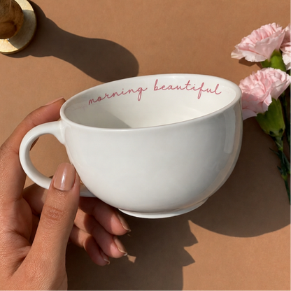 Personalized - Classic White Cappuccino Cup | Cappuccino Mug Rim Print