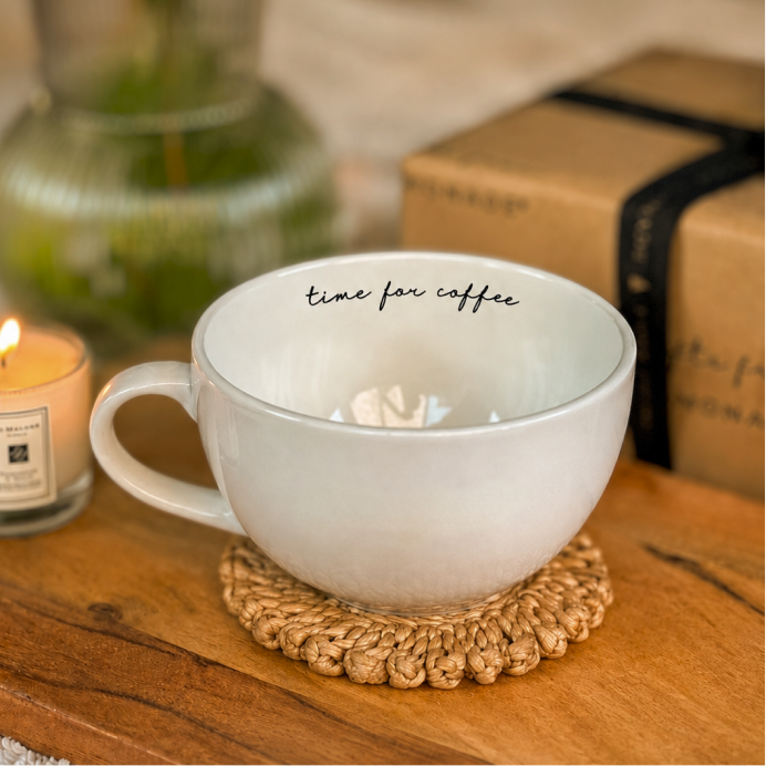 Personalized - Classic White Cappuccino Cup | Cappuccino Mug Rim Print