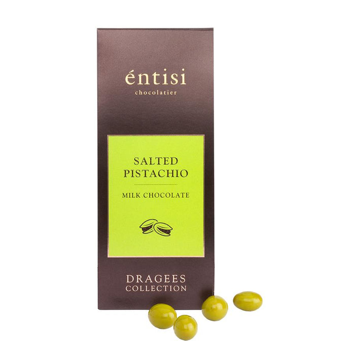 Salted Pistachio coated with milk chocolate