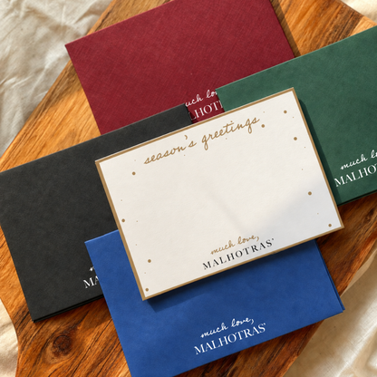 Personalised Gold Foil Notecard & Envelope Set | Season Greetings