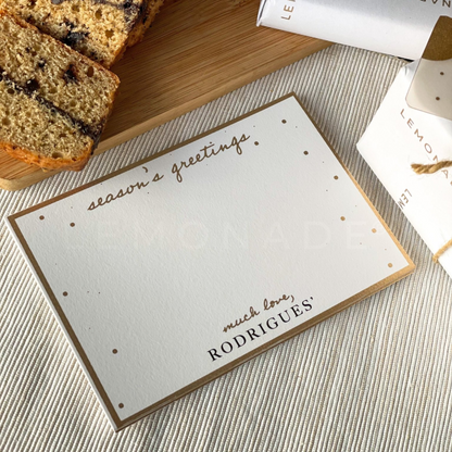 Personalised Gold Foil Notecard & Envelope Set | Season Greetings