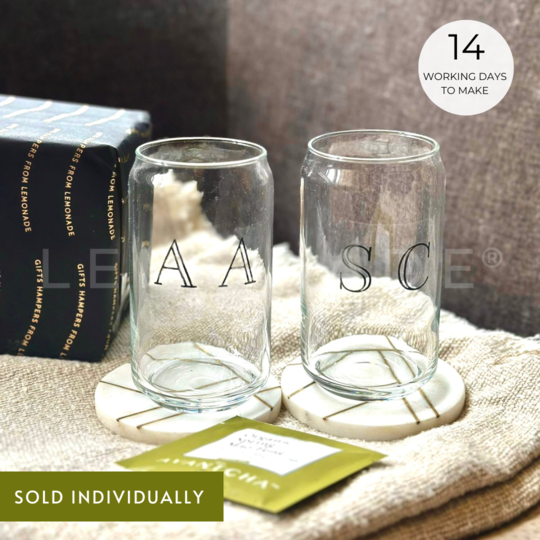 Personalized - Can Glass With Straw - Grande - Monogram