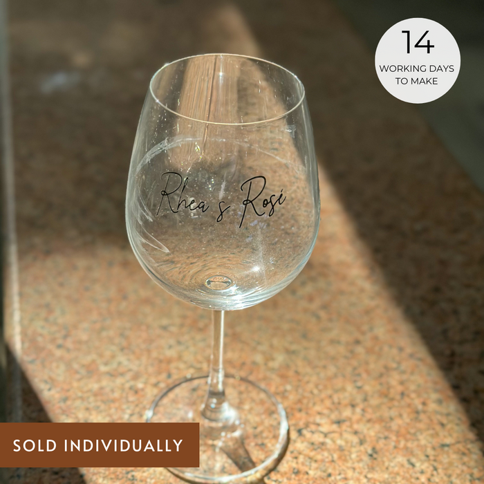 Personalized - Wine Glass - Set of 1 - Rose