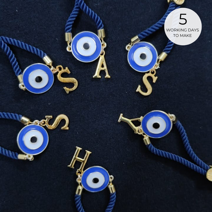 Personalized - Rakhi - Evil Eye With Alphabet - Initial Only