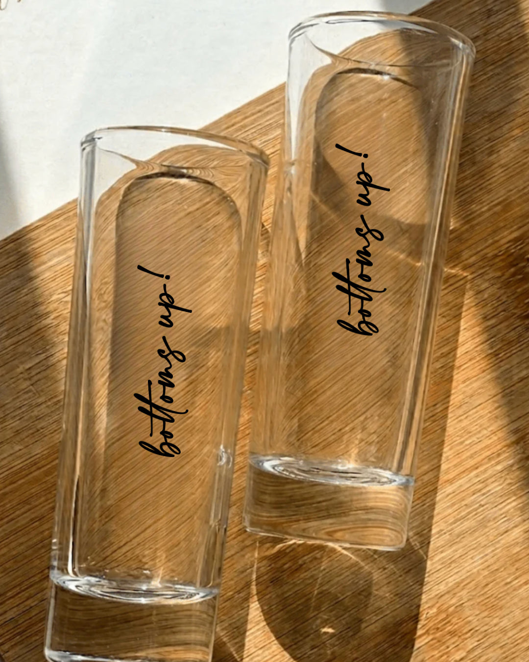 Pre Designed Shot Glass Set of 2 | bottoms up- Lemonade
