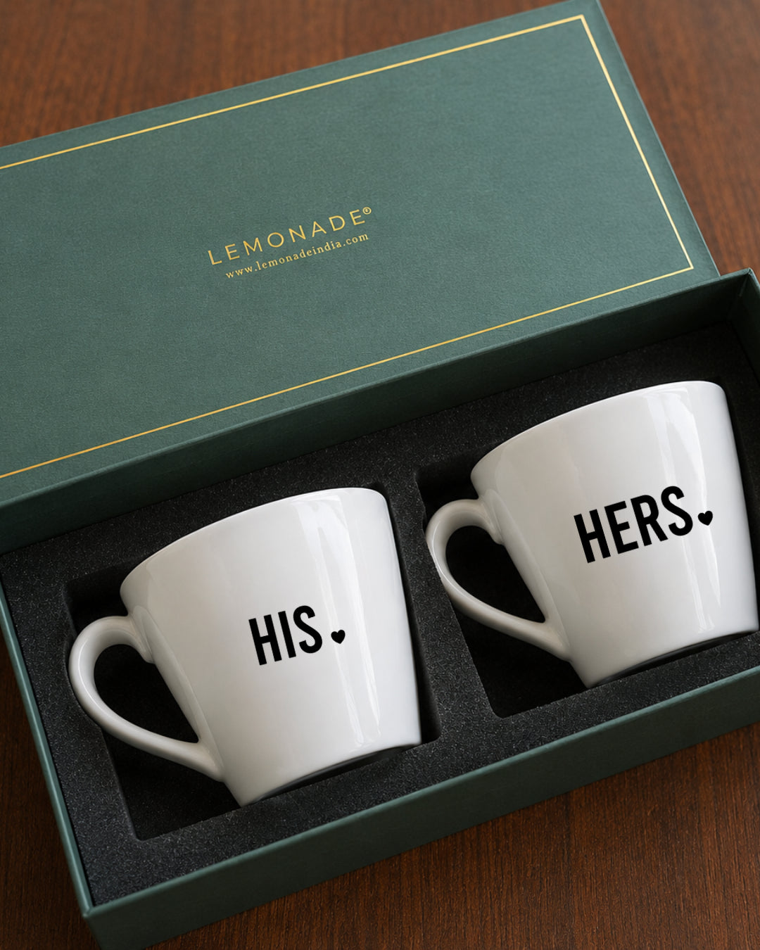 Pre-designed latte couple mug set with gift box for anniversaries, weddings, and special occasions.