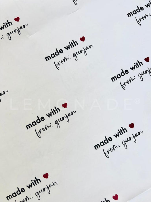 Personalized - Gift Wrapping Sheets - Made With Love - Set of 10