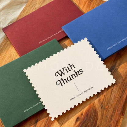 Personalised Notecard & Envelope Set | With Thanks