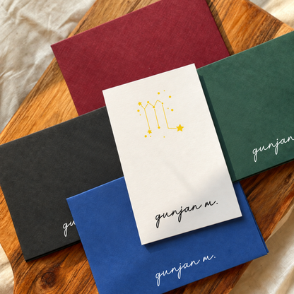 Personalised Gold Foil Notecard & Envelope Set | Zodiac