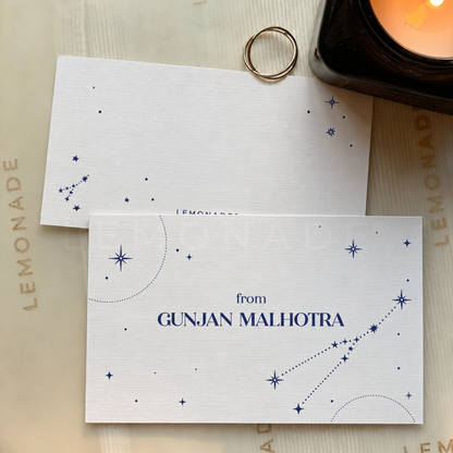 Personalised Notecard & Envelope Set | Zodiac Constellation