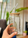 Can Glass With Lid & Straw - LemonadeHome