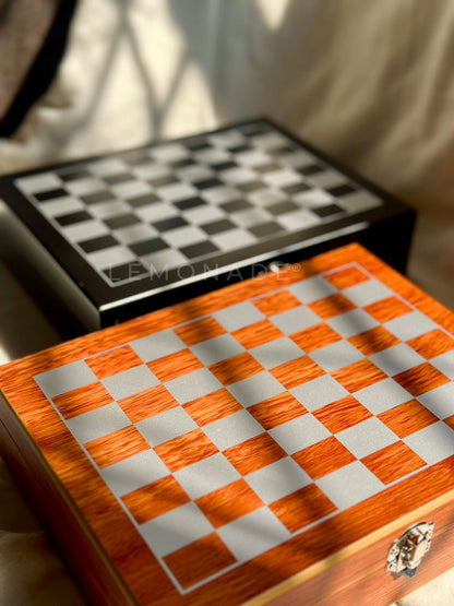 Chess & Flask Set - Tan - LemonadeHome