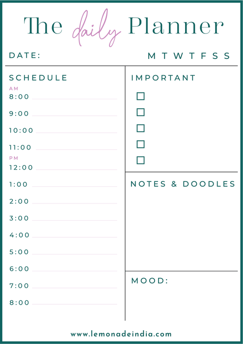 Digital Downloads - Daily Planner - LemonadeDigital Downloads