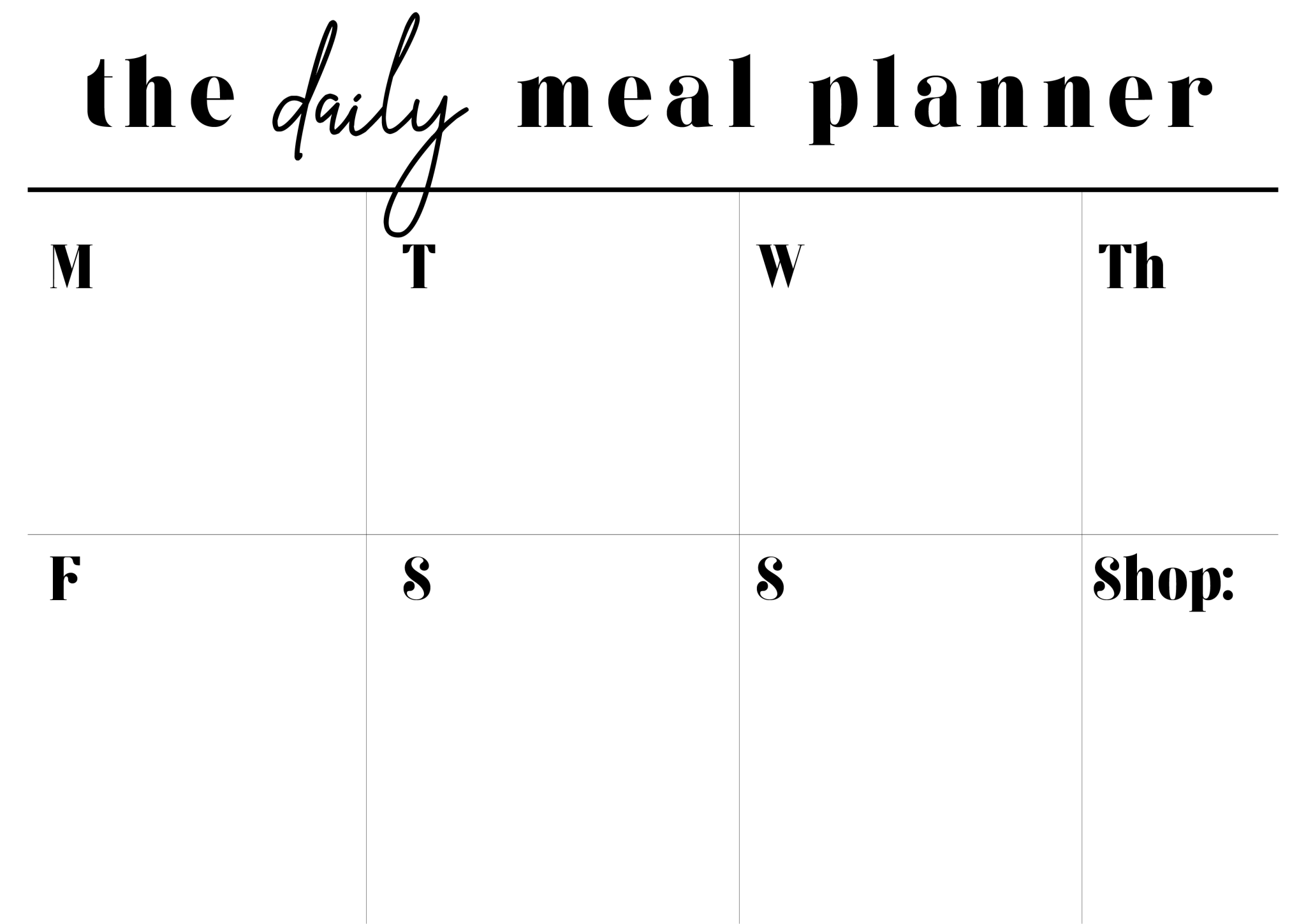 Digital Downloads - Weekly Meal Planner - LemonadeDigital Downloads