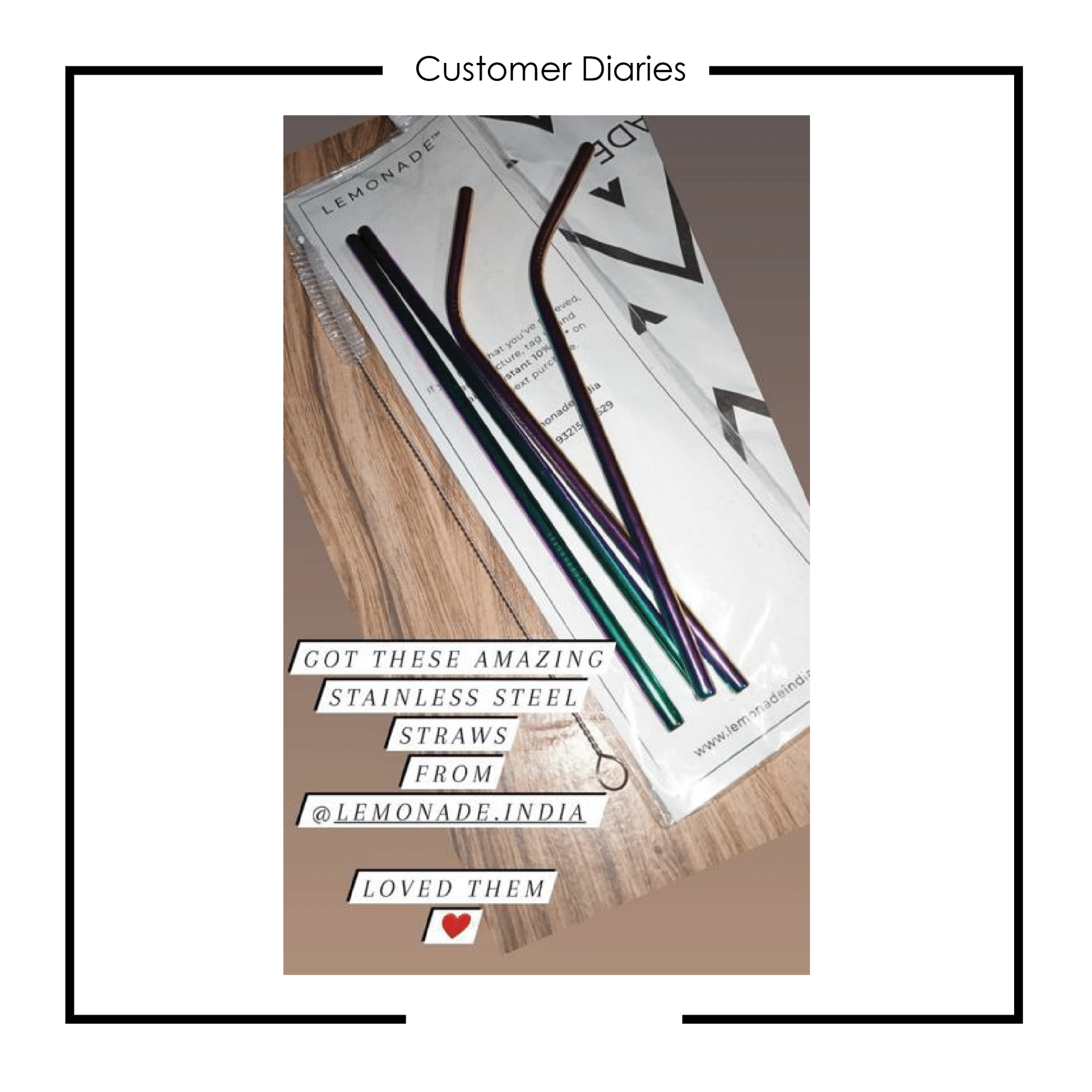 Eco - friendly Stainless Steel Straws - Holographic - Set of 4 + Cleaner - LemonadeHome