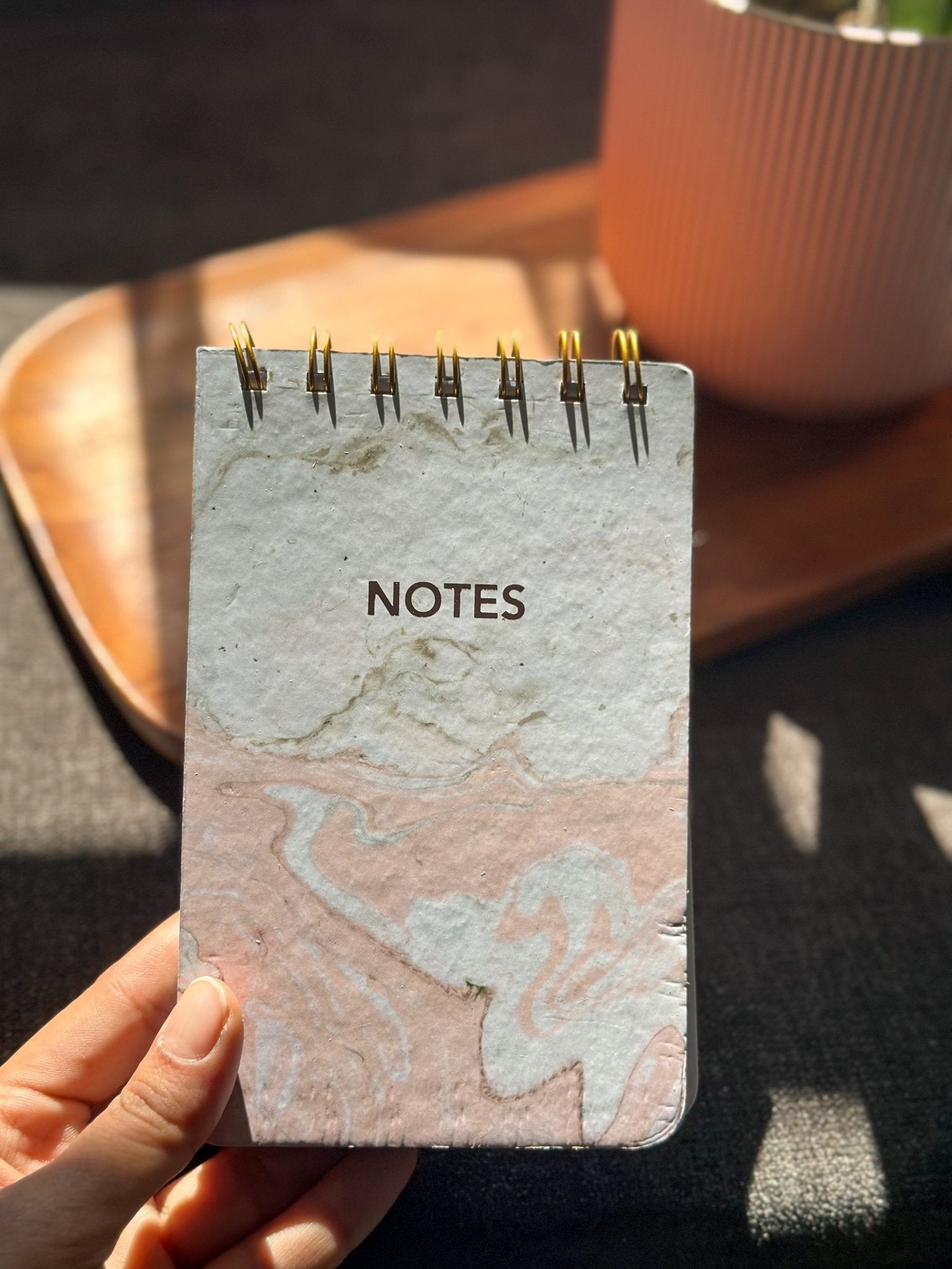 Hardbound Spiral Notepad - Notes - Pink Marble - LemonadeStationery
