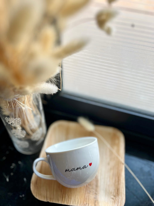 Personalized - Mini Cappuccino Mug - Red Heart - Standard Font