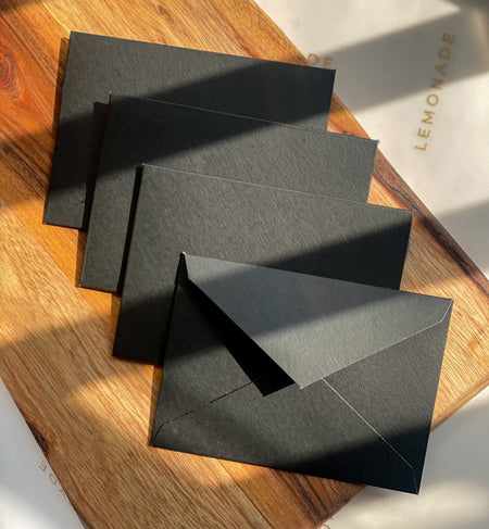 Paper Envelopes - Matte Black - Set of 9 - LemonadeStationery