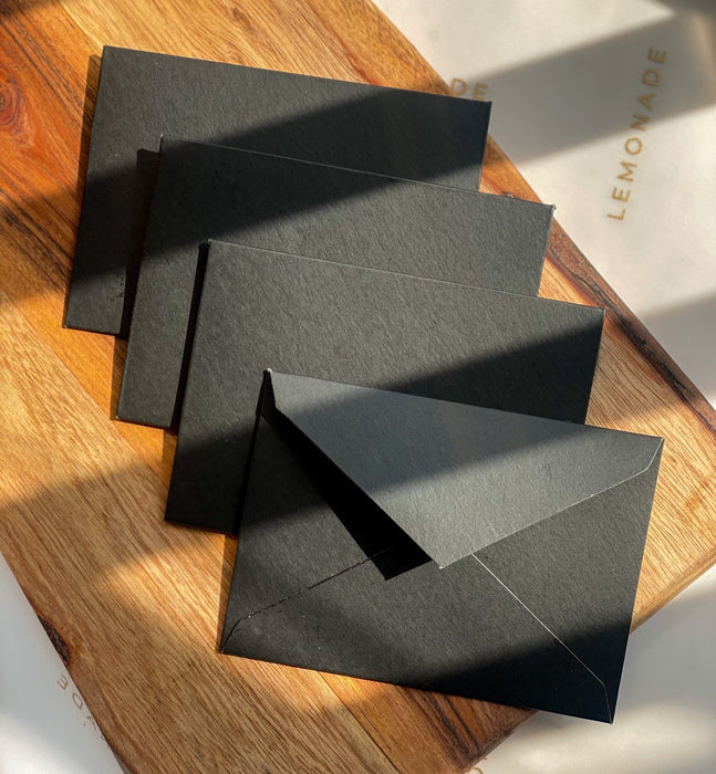 Paper Envelopes - Matte Black - Set of 9 - LemonadeStationery