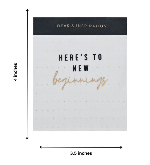 Perforated Memo Pad - New Beginnings - Set of 70 sheets - LemonadeStationery