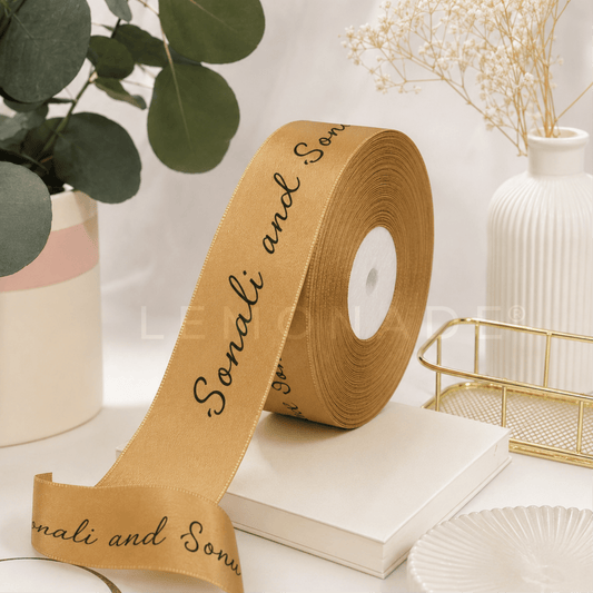Personalised Satin Ribbon 25mm | Custom Printed Ribbon India - LemonadeStationery