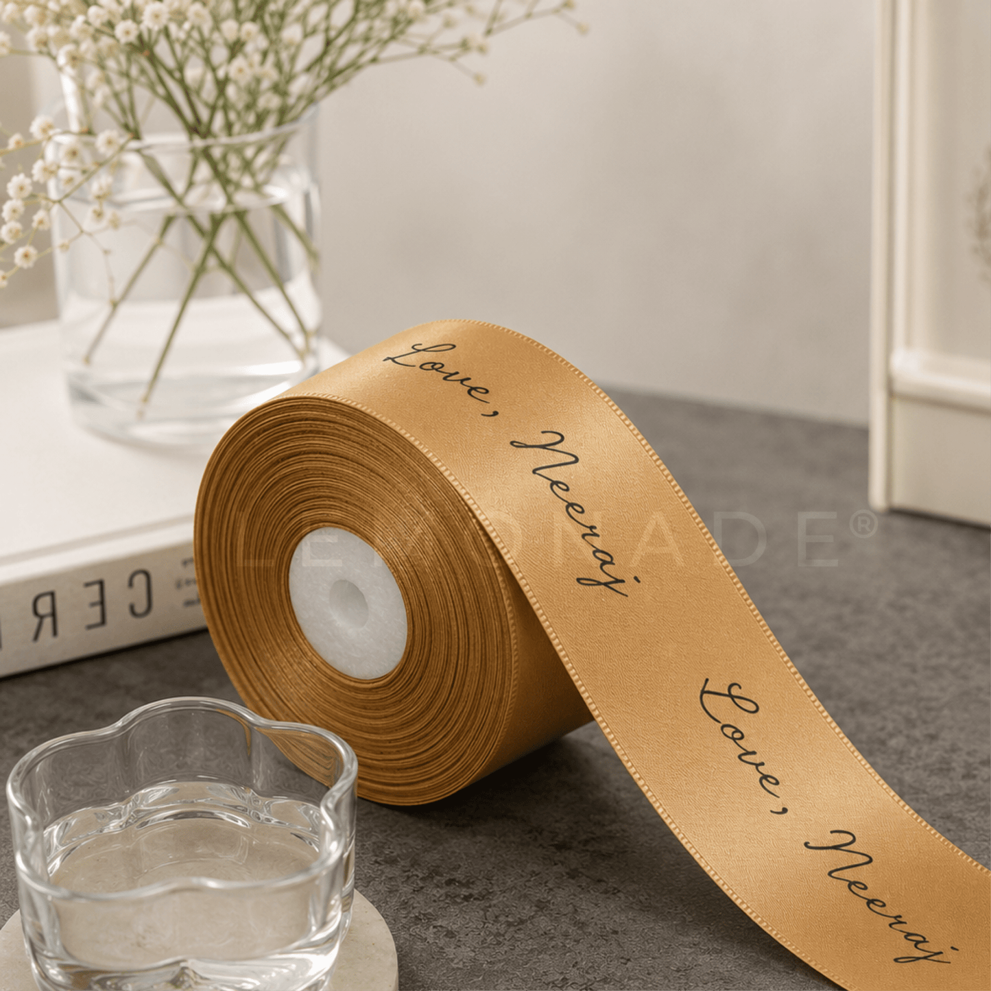 Personalised Satin Ribbon 38mm | Custom Printed Ribbon India - LemonadeStationery