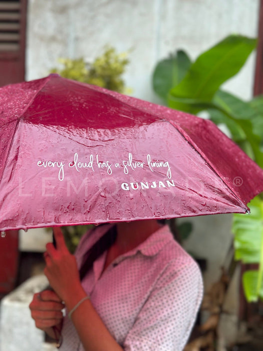 Personalized - 3 Fold Umbrella - Every Cloud Has A Silver Lining - LemonadeLuxe Gifting