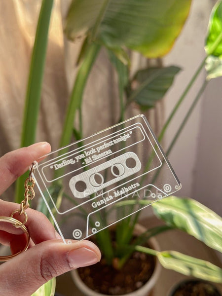 Personalized - Acrylic - Cassette Keychain - LemonadeHome