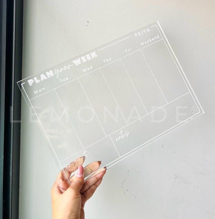 Personalized - Acrylic Planner - Plan Your Week - LemonadeHome