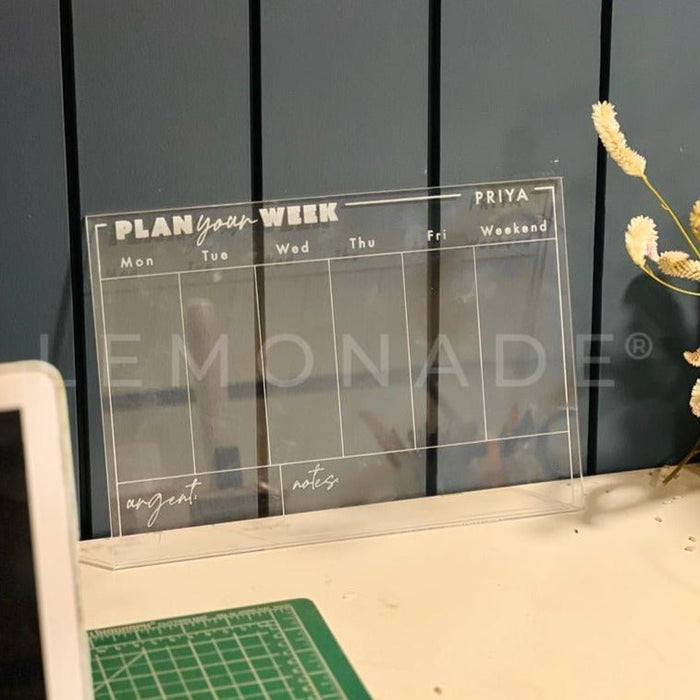 Personalized - Acrylic Planner - Plan Your Week - LemonadeHome