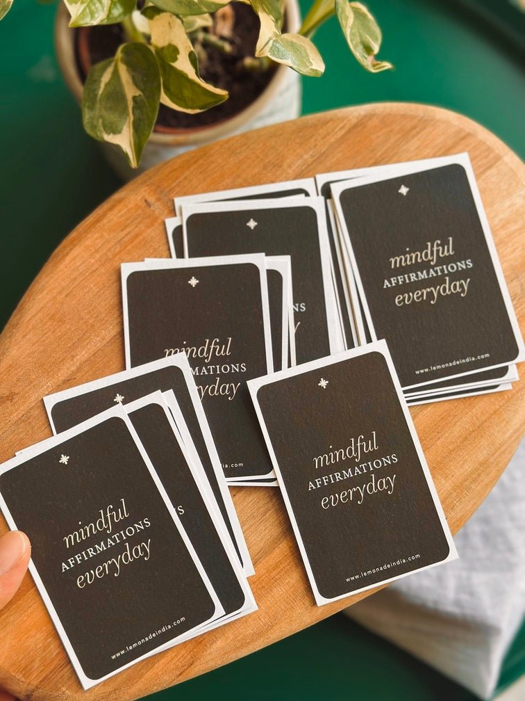black and white personalised mindful affirmation cards

