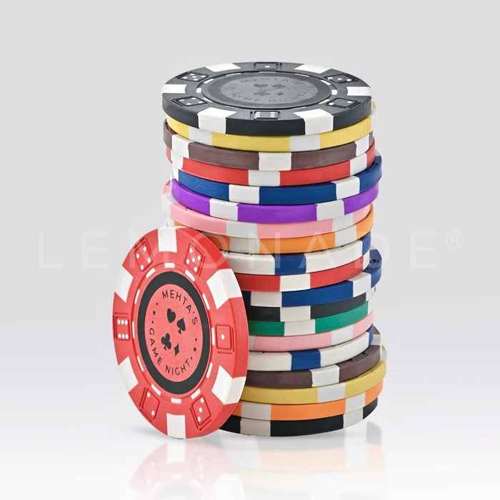 Personalized - All In Aces Collection - 100 Chips Only With Cardboard Box - LemonadeLuxe Gifting