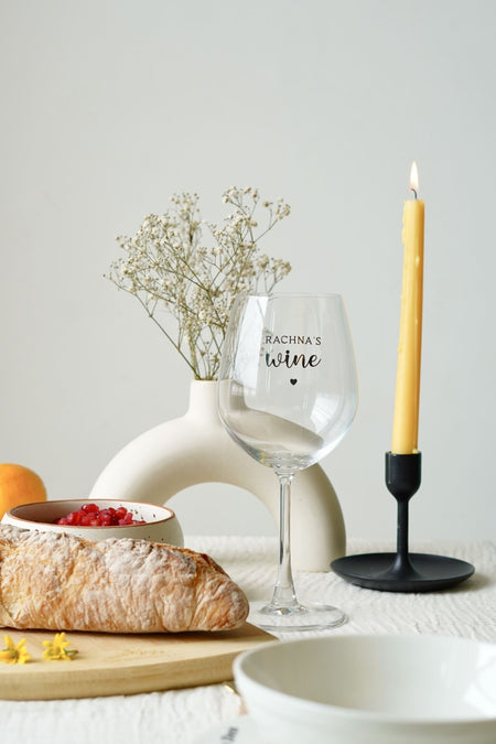 Personalized - Amore Wine Glass Pair - Set of 2 | Heart - LemonadeHome