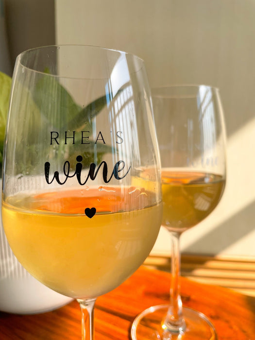 Personalized - Amore Wine Glass Pair - Set of 2 | Heart - LemonadeHome