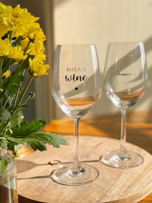 Personalized - Amore Wine Glass Pair - Set of 2 | Heart - LemonadeHome