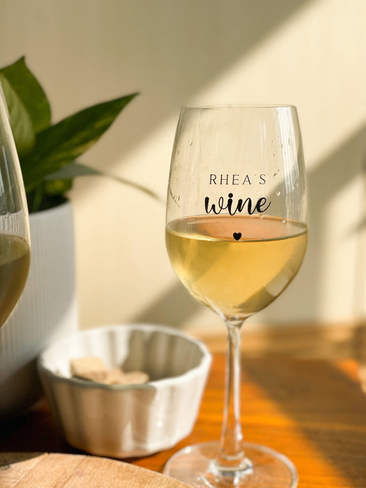 Personalized - Amore Wine Glass Pair - Set of 2 | Heart - LemonadeHome