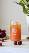 Personalized - Artisan Can Glass - Leafy - With Straw | Artisan Collection - LemonadeHome