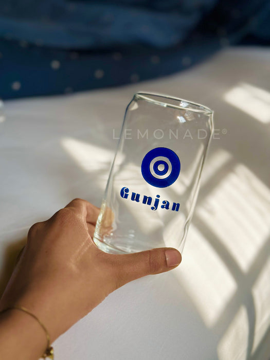 Personalized - Artisan Can Glass With Straw - Evil Eye | Artisan Collection - LemonadeHome