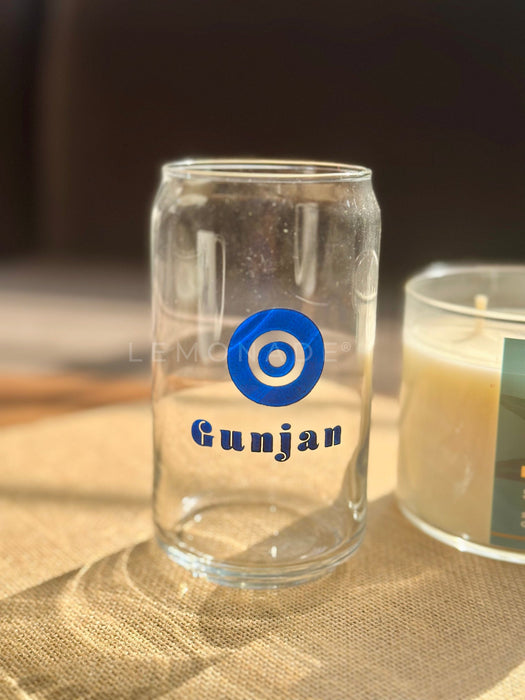 Personalized - Artisan Can Glass With Straw - Evil Eye | Artisan Collection - LemonadeHome