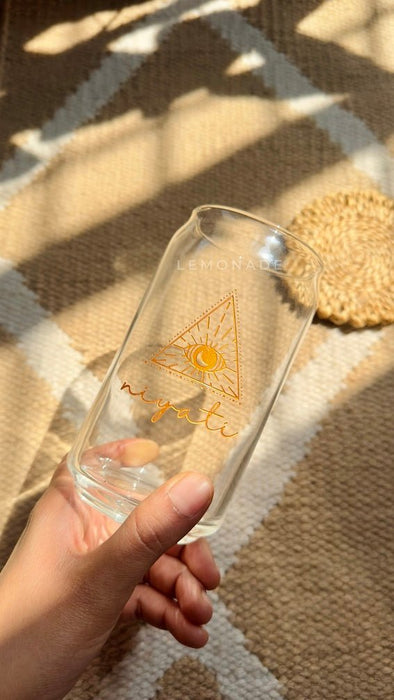 Personalized - Artisan - Can glass With Straw - TriEye Crystal | Artisan Collection - LemonadeHome