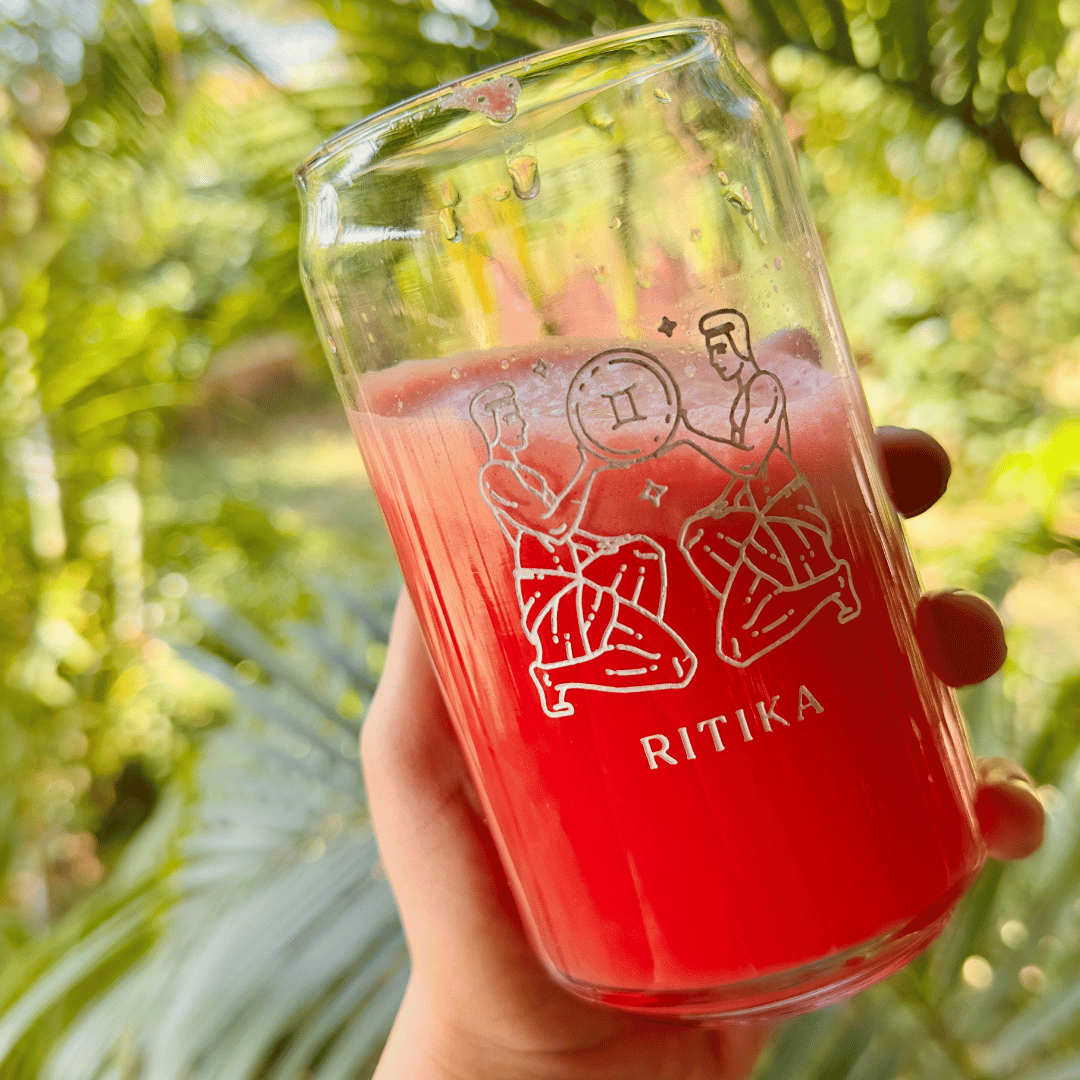 Personalized - Artisan - Can Glass With Straw - Zodiac | Artisan Collection - LemonadeHome