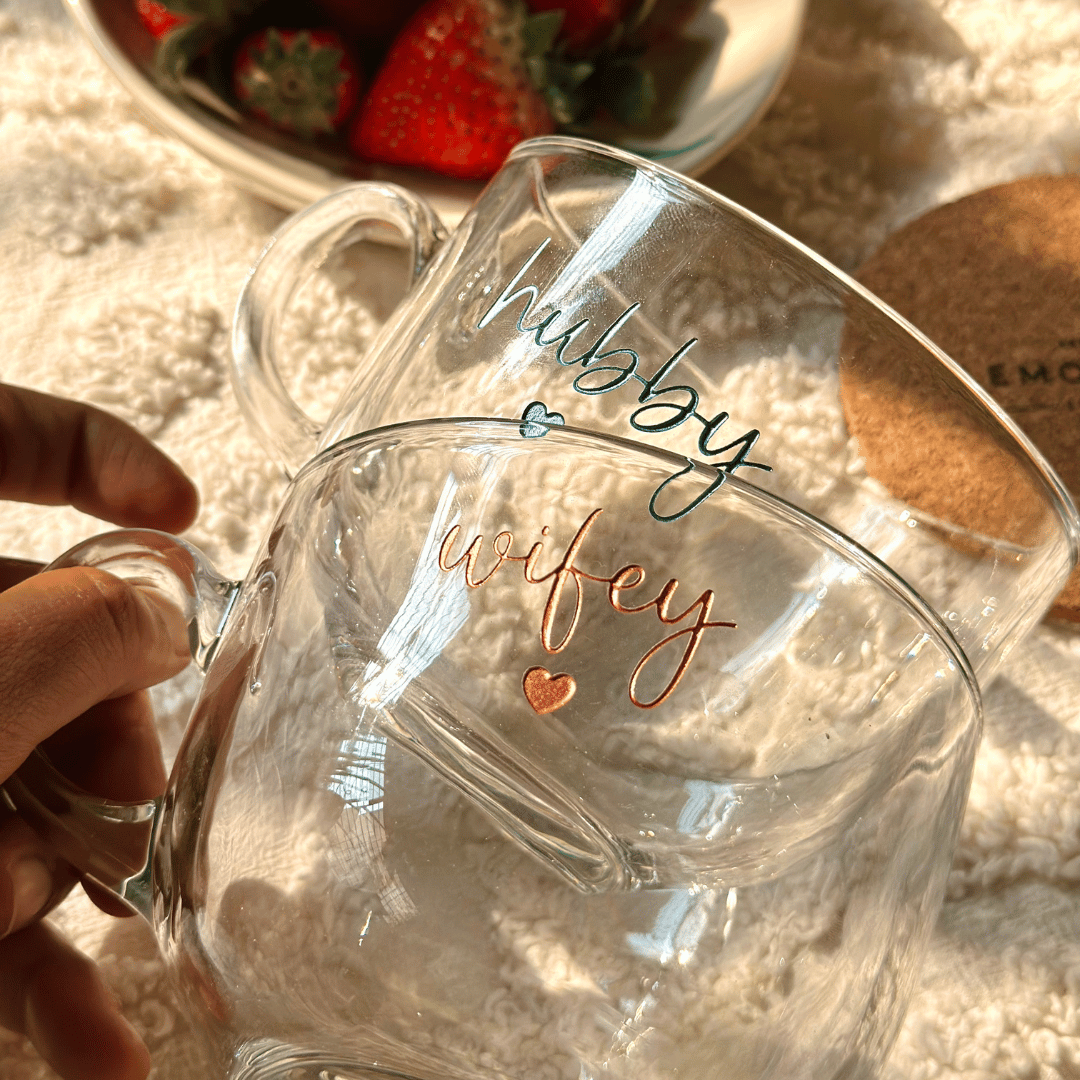 Personalized - Artisan Clear Couple Mug Hamper With Gift Box | Artisan Collection - LemonadeHome