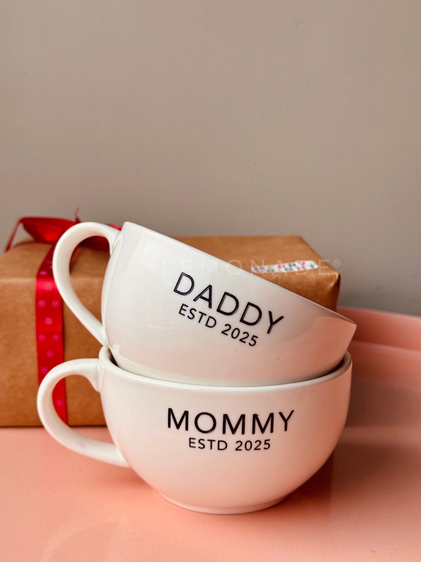 Artisan white couple mug with customizable design – ideal for wedding, anniversary, and Valentine’s Day gifting