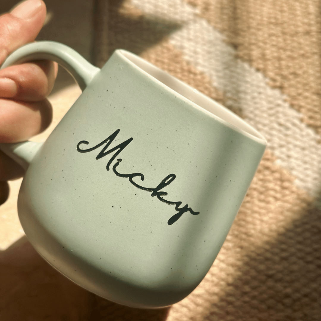 Personalized - Artisan Pastel Neu Ceramic Coffee Mug - Cursive| Artisan Collection - LemonadeHome
