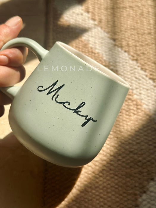 Personalized - Artisan Pastel Neu Ceramic Coffee Mug - Cursive| Artisan Collection - LemonadeHome