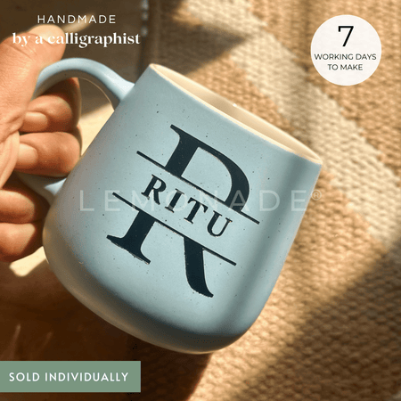 Personalized - Artisan Pastel Neu Ceramic Coffee Mug - Initial | Artisan Collection - LemonadeHome